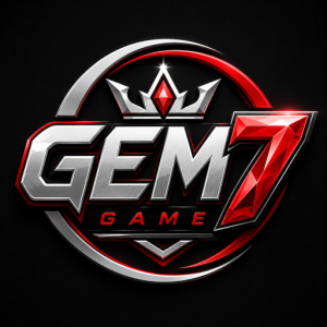 GEM7 Game official 3D logo with red, white and black design